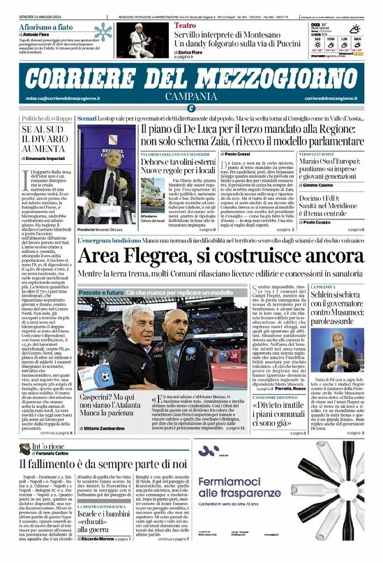 Prima-pagina-corriere del mezzogiorno-del-2024-05-24